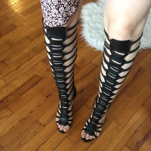Sexy Knee High Gladiator Heels